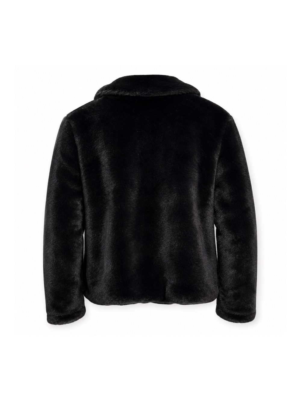 Juicy Couture Black Label Faux Fur Jacket Black Size L Y2K Plush Zip McBling Lux - Picture 3 of 6